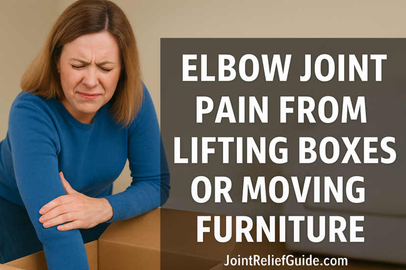 elbow joint pain from lifting boxes moving furniture