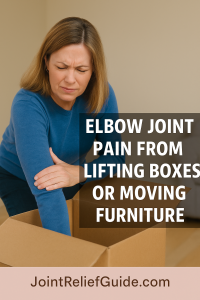 elbow joint pain from lifting boxes moving furniture-pin